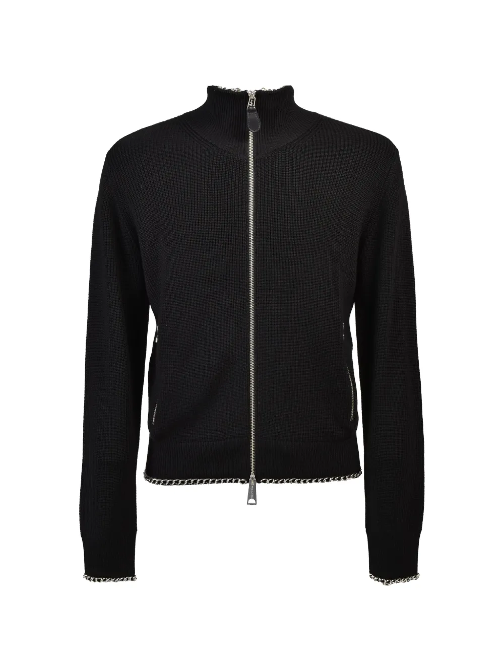 Bed J.W. Ford Drivers (K)ai chain-trim zip-up cardigan - Schwarz