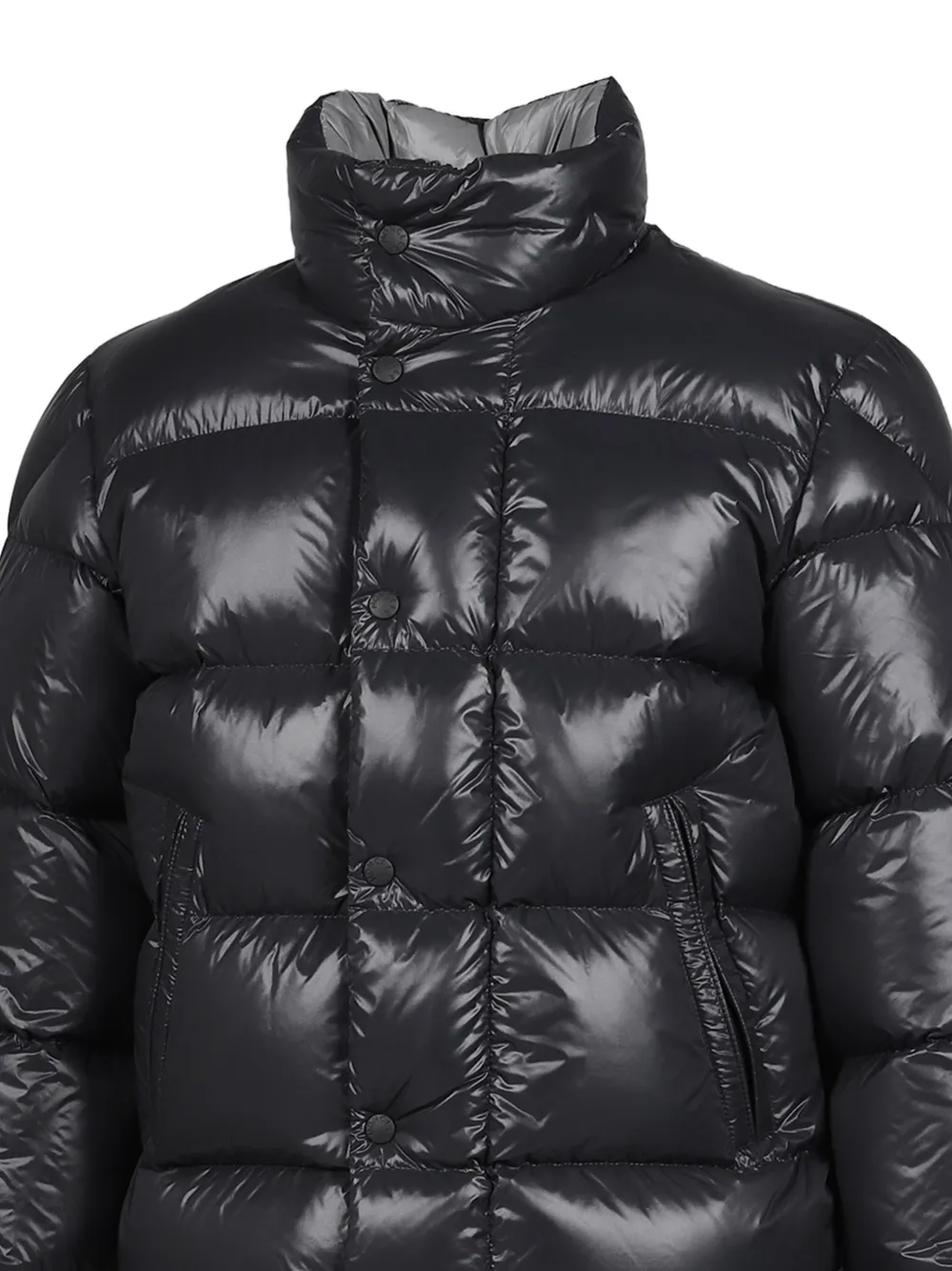 Moncler Bendola laqué short down jacket Zwart