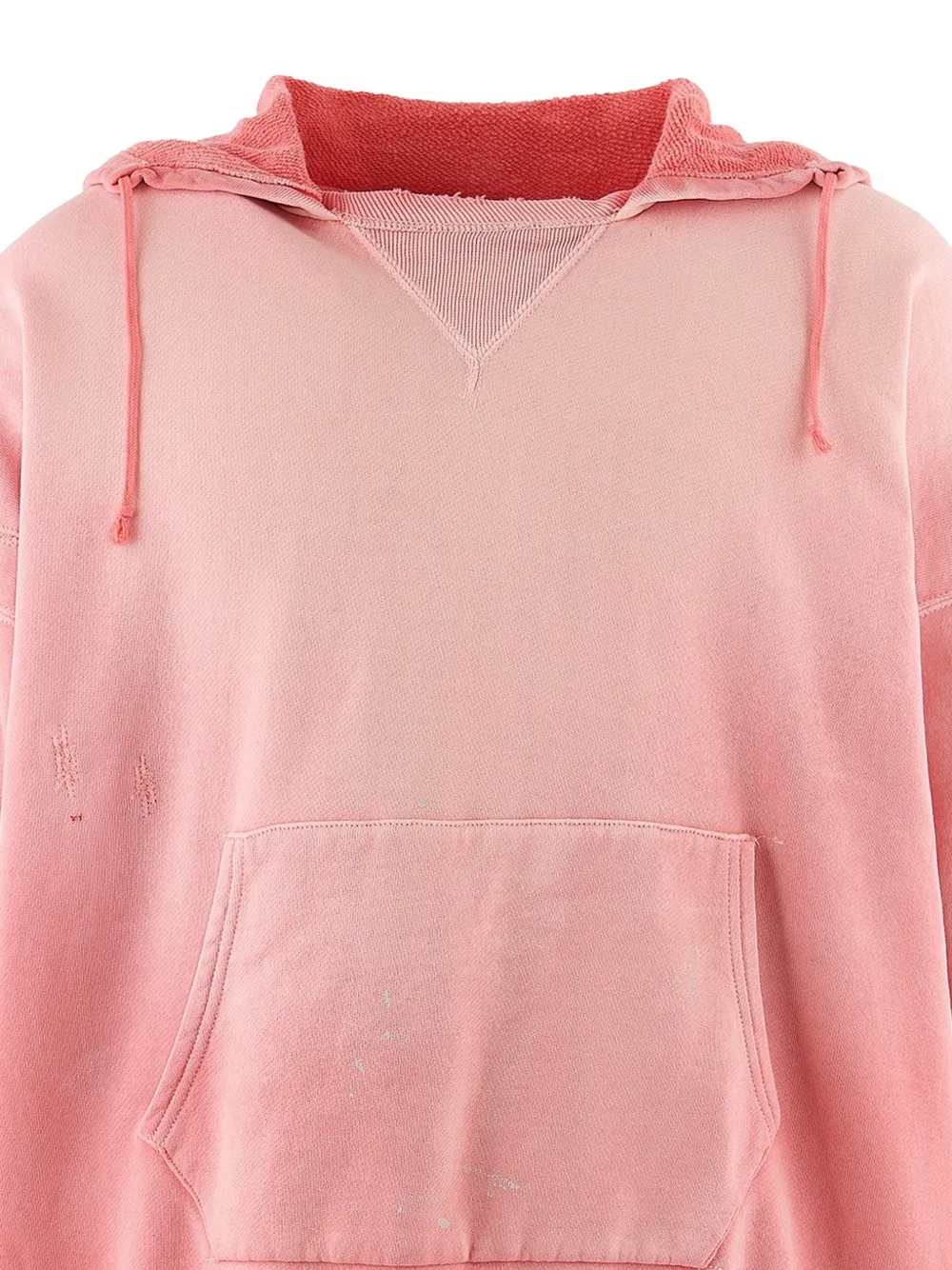 SAINT MXXXXXX distressed-effect drop-shoulder hoodie Roze