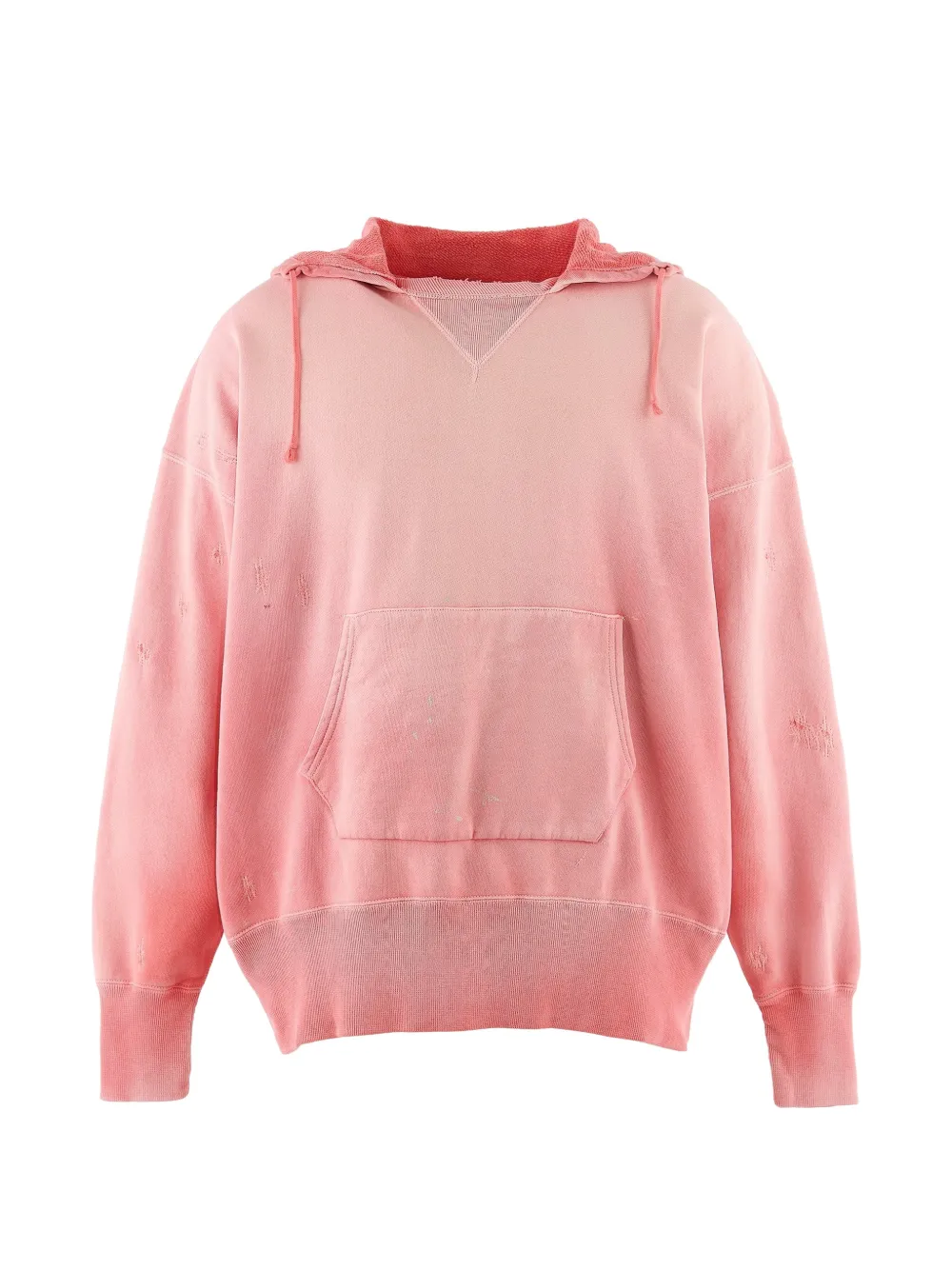 SAINT MXXXXXX distressed-effect drop-shoulder hoodie - Rosa