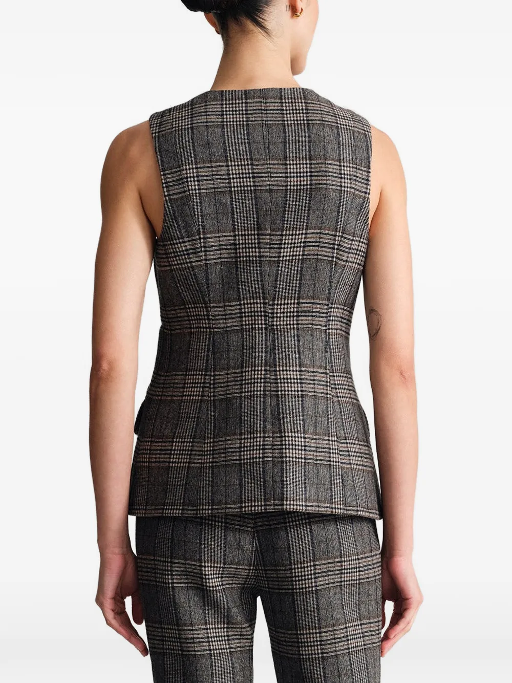 Cara Tess plaid vest Grijs