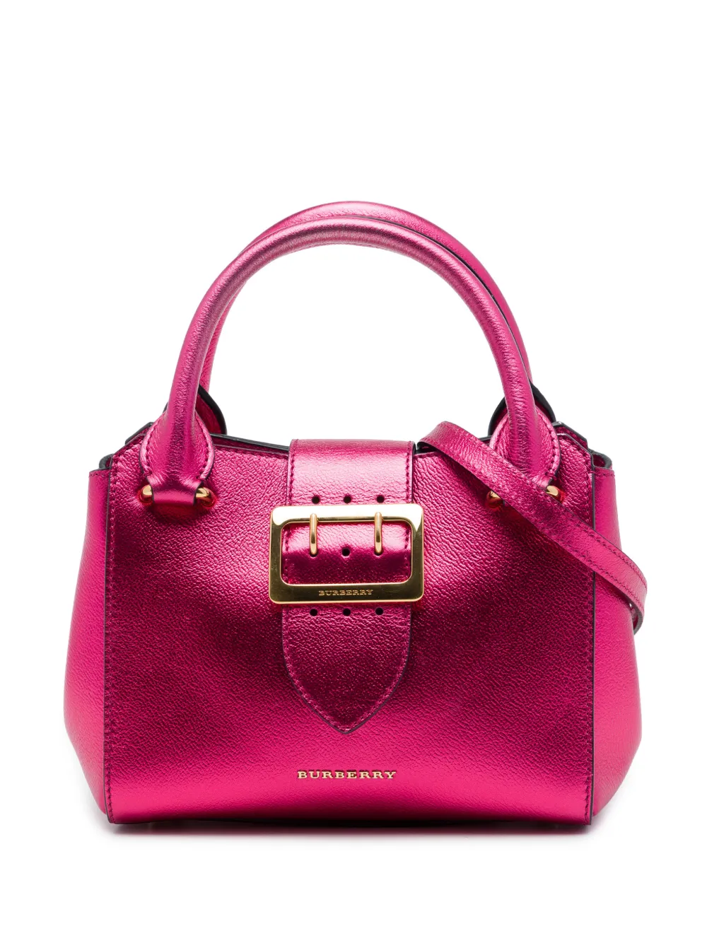 Burberry Pre-Owned 2020 Small Metallic Leather Buckle Tote satchel - Rosa