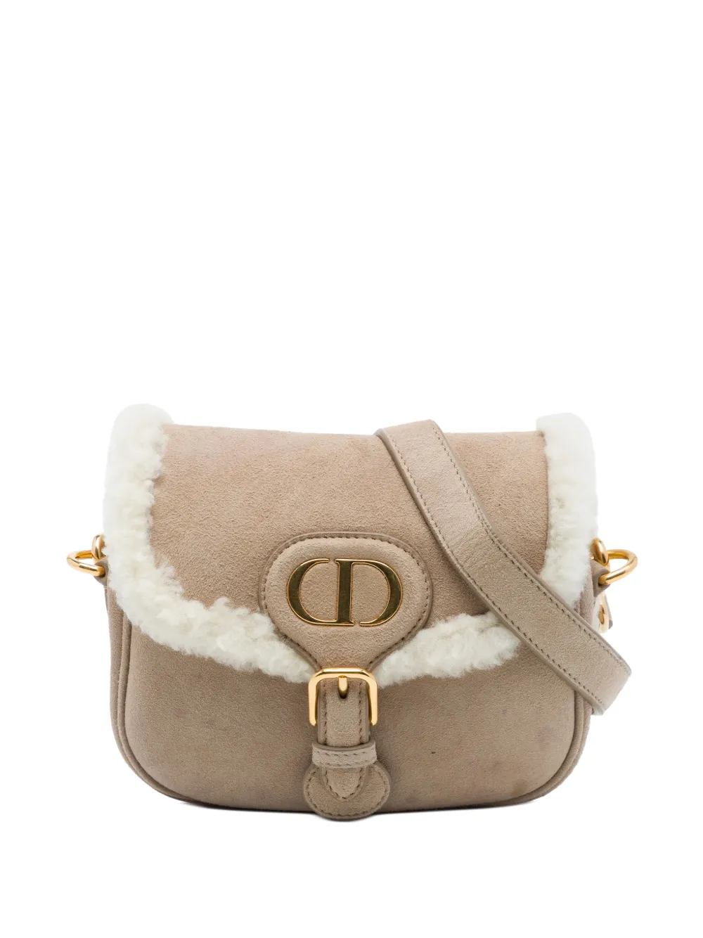 Christian Dior Pre-Owned 2020 Small Suede Shearling Bobby crossbody bag - Neutrals