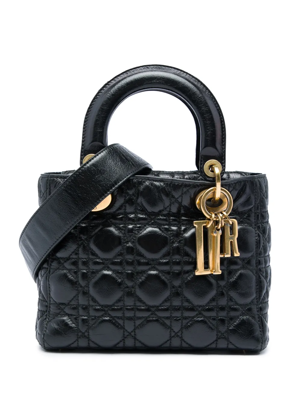 Christian Dior Pre-Owned 2017 Small Lambskin Cannage My ABCDior Lady Dior satchel - Black