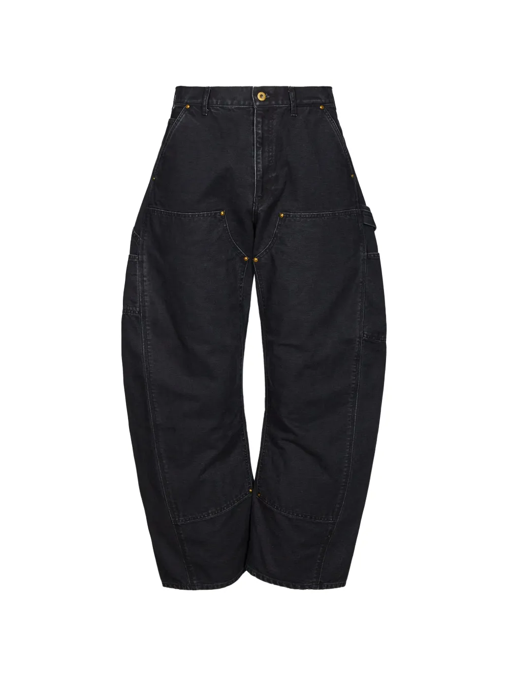 KHOKI 3D Cutting panelled workwear jeans - Nero