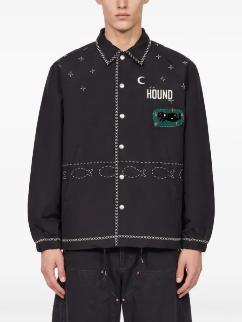KHOKI embroidered logo-print shirt jacket