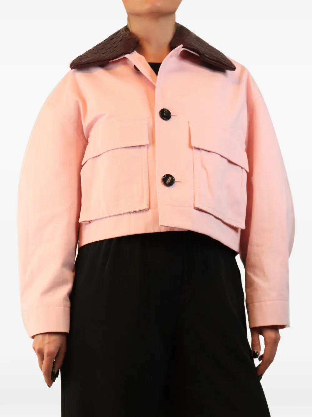 Bottega Veneta Pre-Owned long-sleeves cropped jacket - Pink