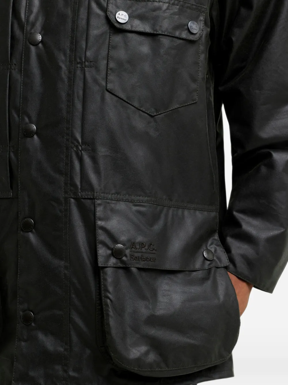 Barbour x A.P.C waxed-cotton jacket Groen