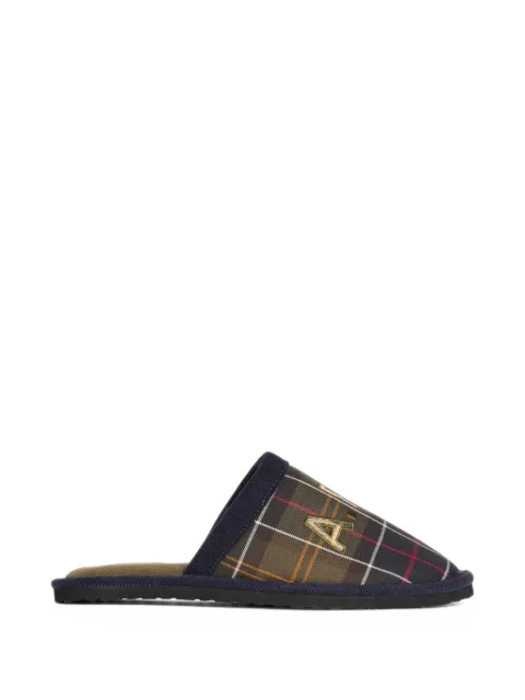 Barbour slippers a cuadros tartán con bordado A.P.C.