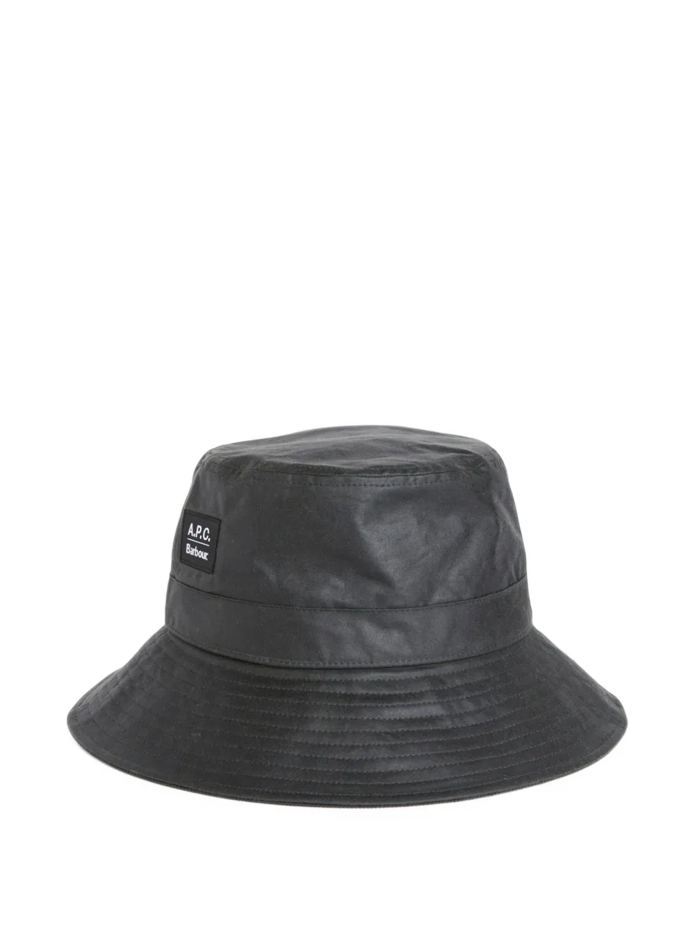 Barbour x A.P.C logo-patch waxed-cotton bucket hat - Grün