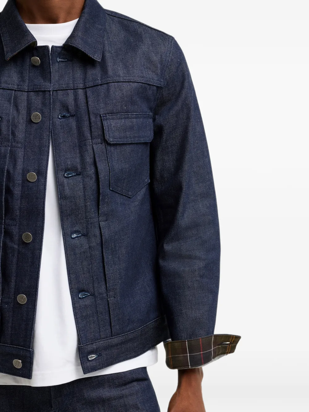 Barbour x A.P.C button-up jacket Blauw