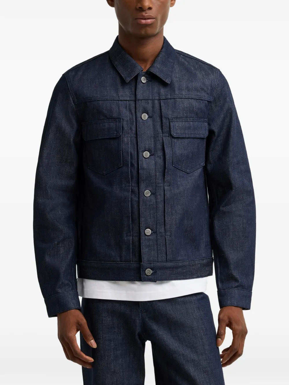 Barbour x A.P.C button-up jacket Blauw