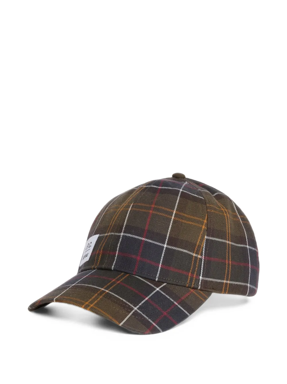Barbour x A.P.C tartan-print baseball cap Groen