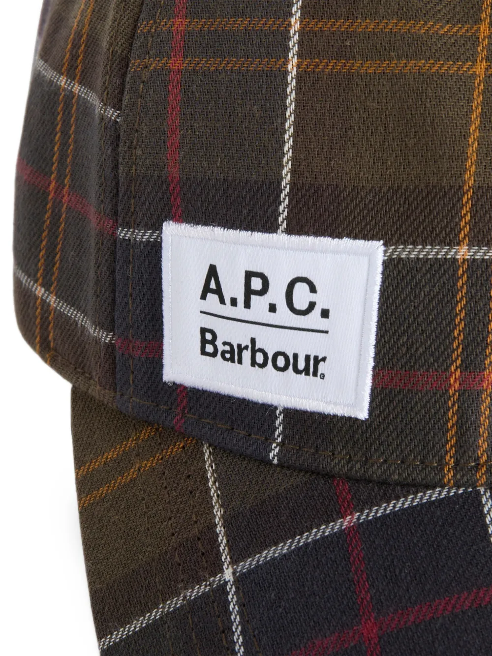 Barbour x A.P.C tartan-print baseball cap Groen