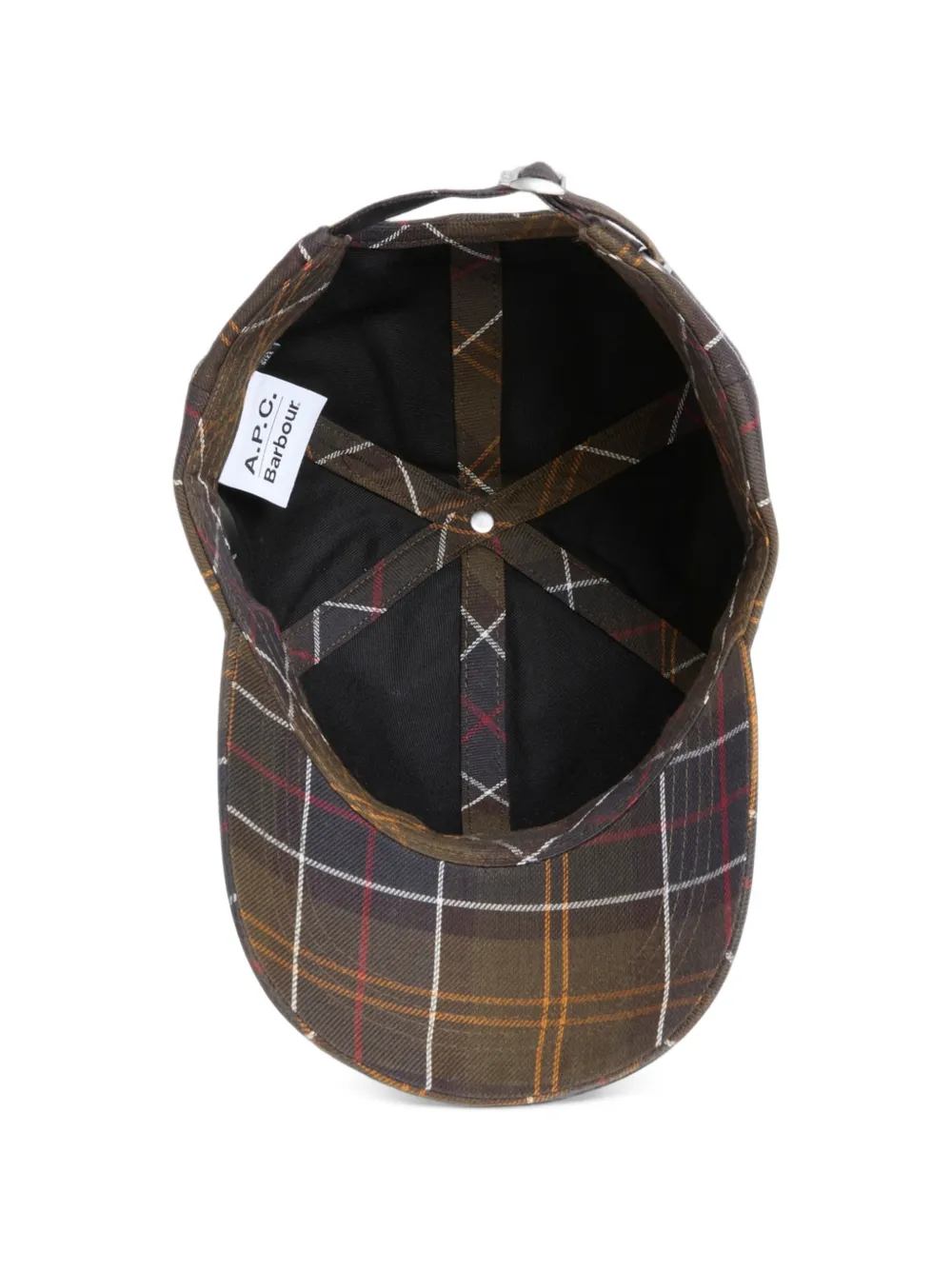 Barbour x A.P.C tartan-print baseball cap Groen
