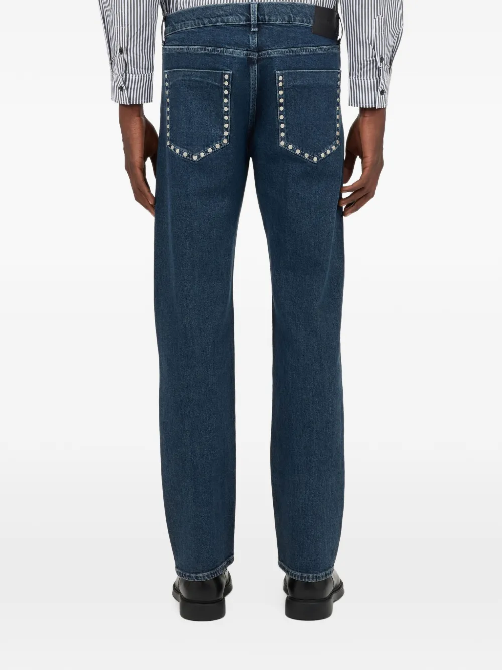 Roberto Cavalli Jeans verfraaid met studs en luipaard-print Blauw