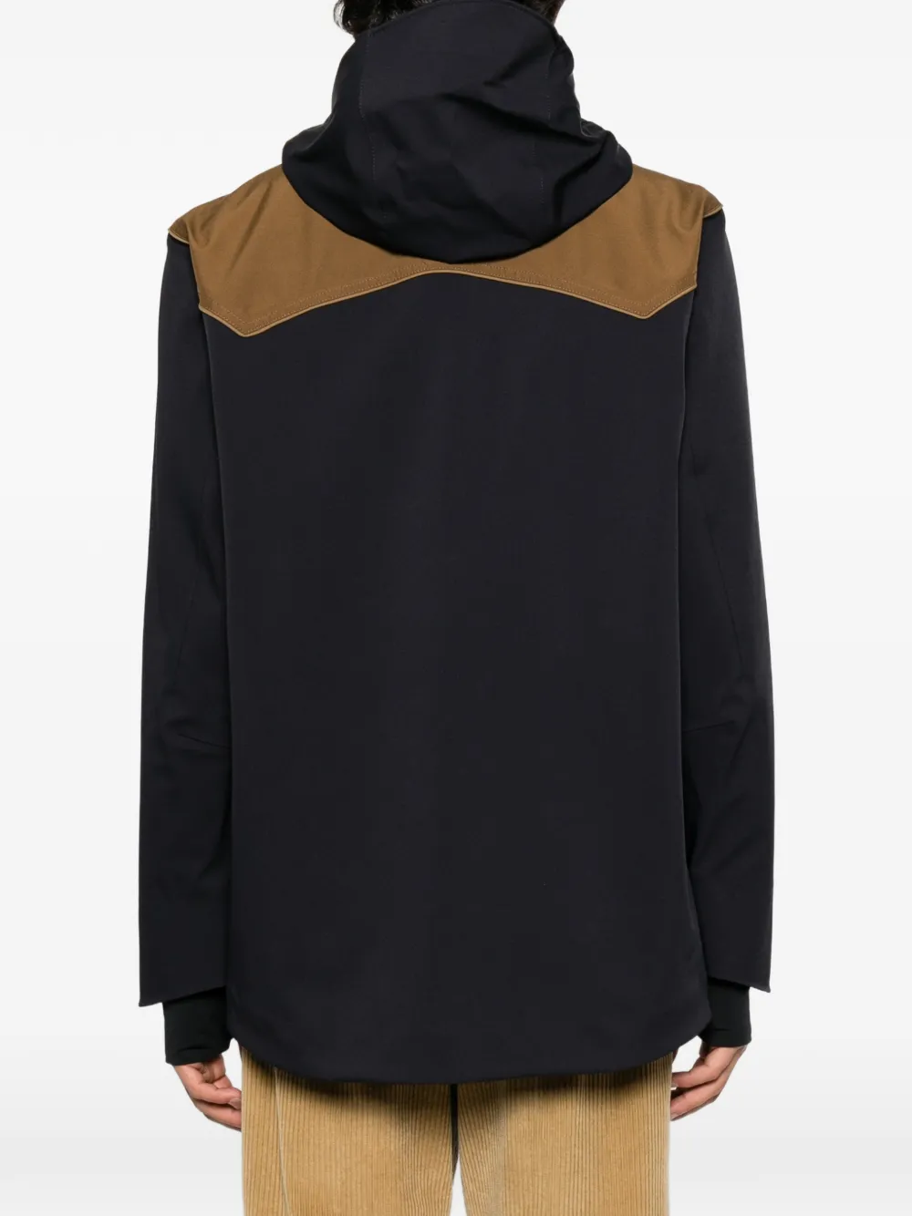 Moncler Grenoble contrast-panel hooded jacket Zwart