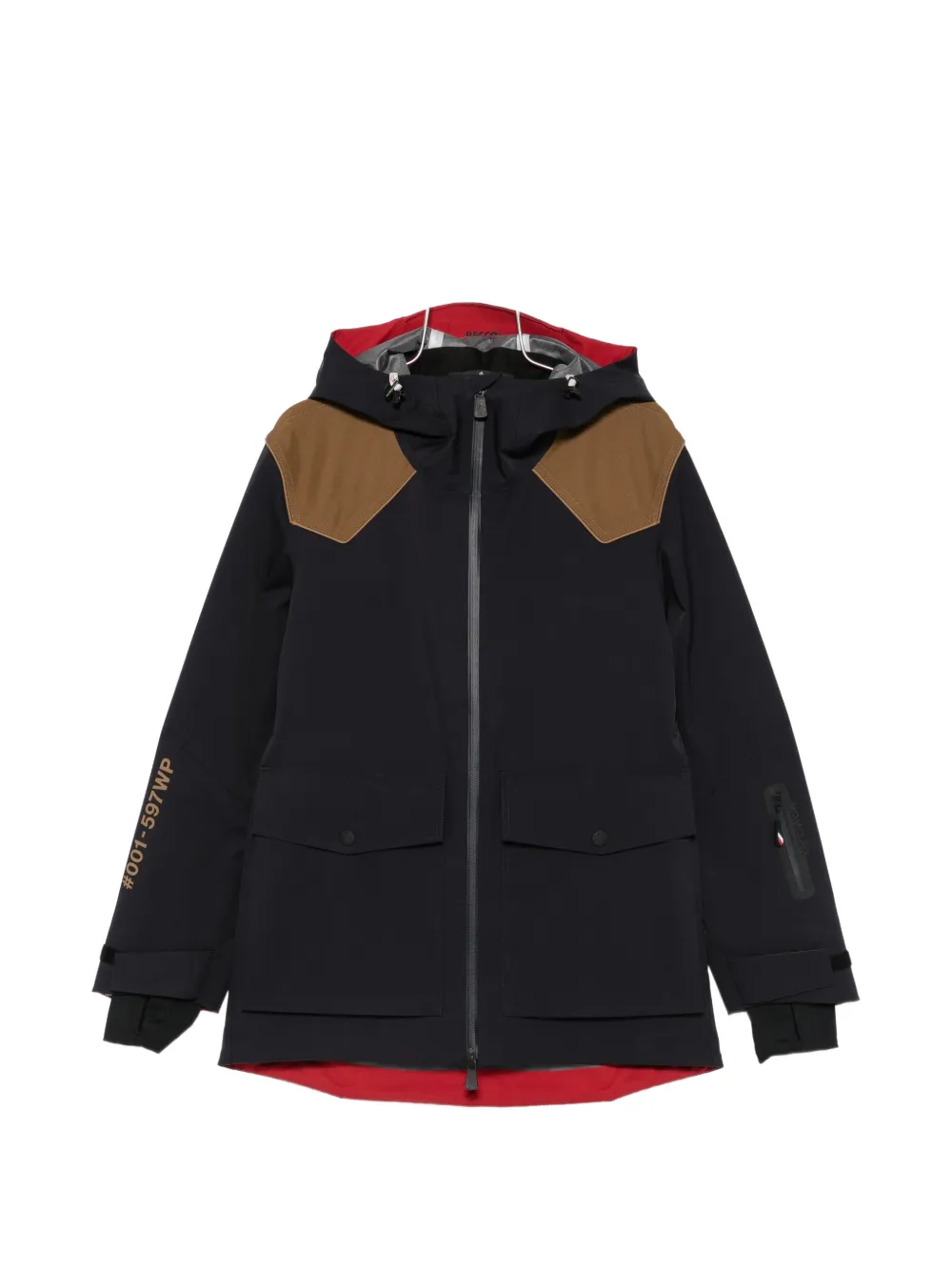 Moncler Grenoble contrast-panel hooded jacket Zwart
