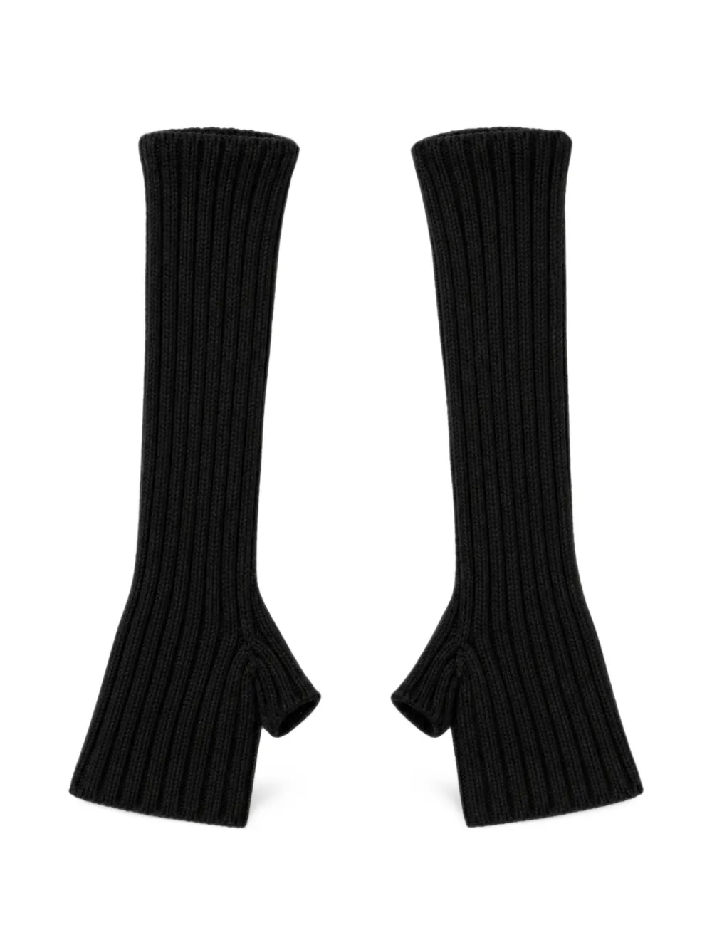 Société Anonyme Mochi ribbed-knit fingerless gloves Zwart