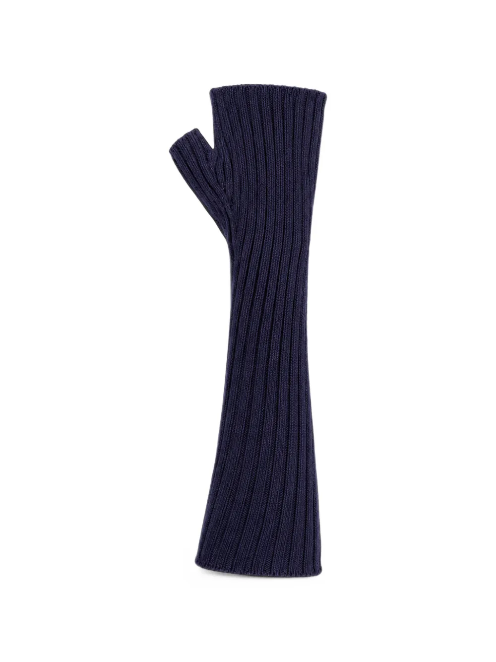 Société Anonyme Mochi ribbed-knit fingerless gloves Blauw