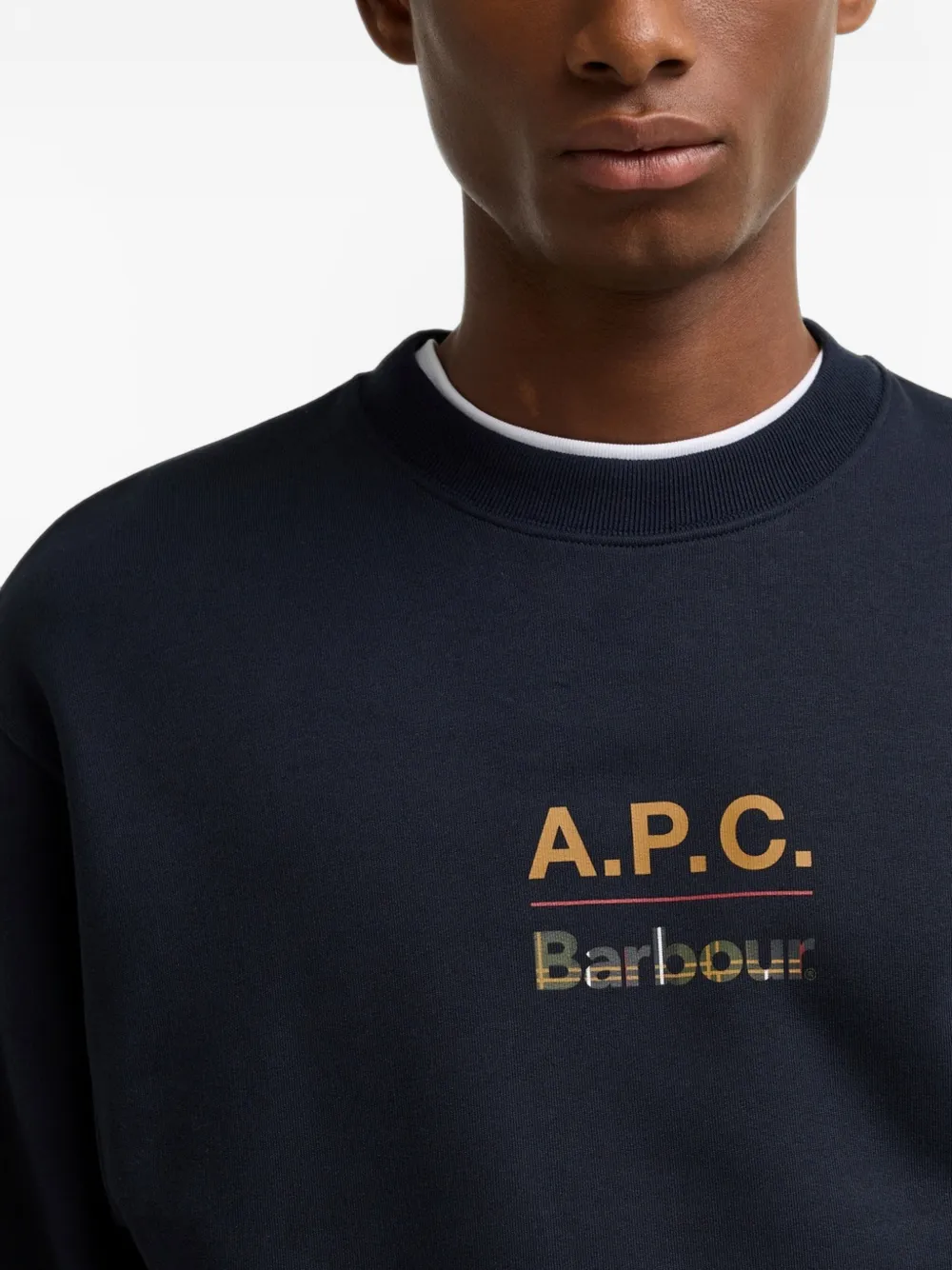 Barbour x A.P.C logo-print sweatshirt Blauw