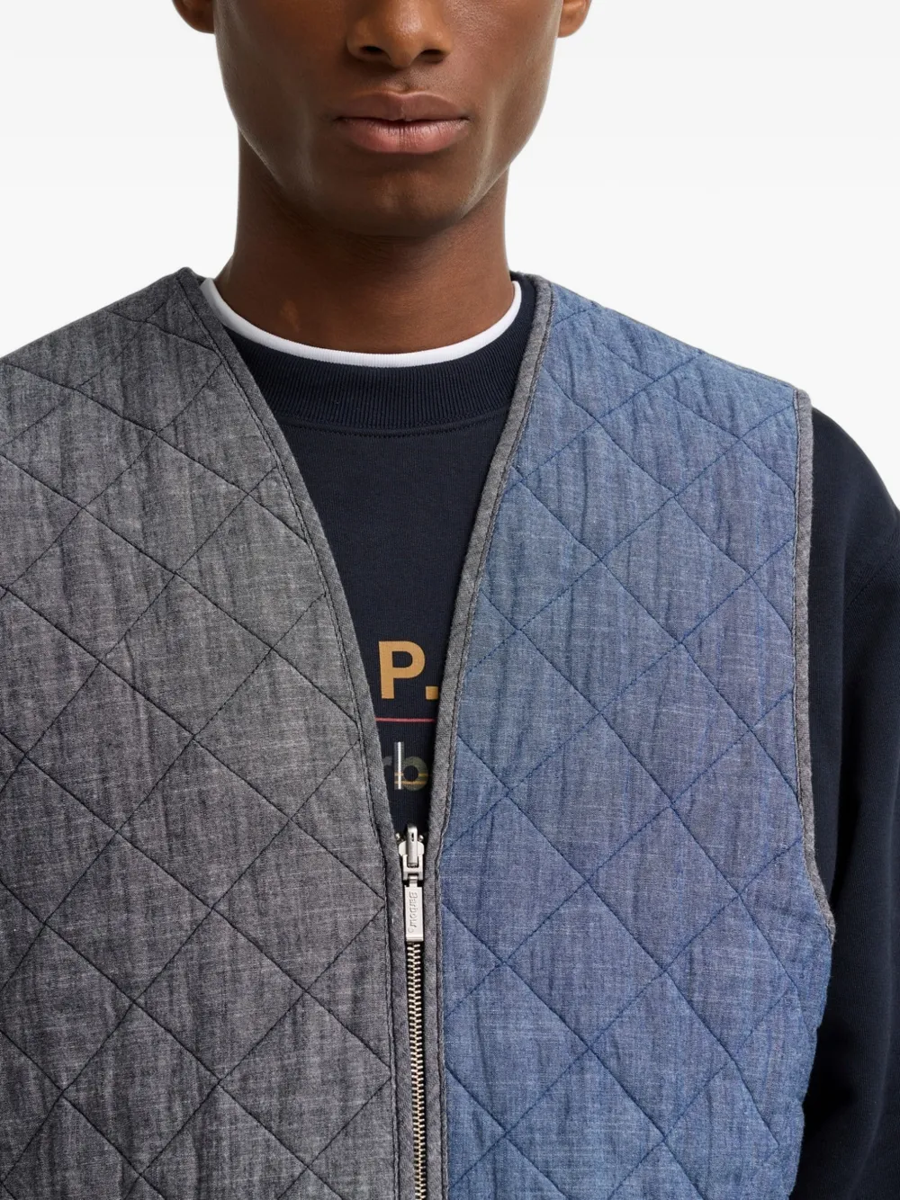 Barbour x A.P.C quilted panelled gilet Grijs