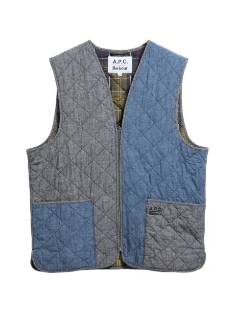 Barbour x A.P.C quilted panelled gilet