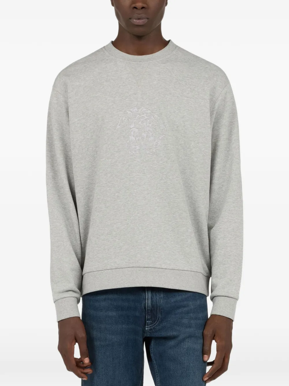 Roberto Cavalli logo-embroidered sweater Grijs