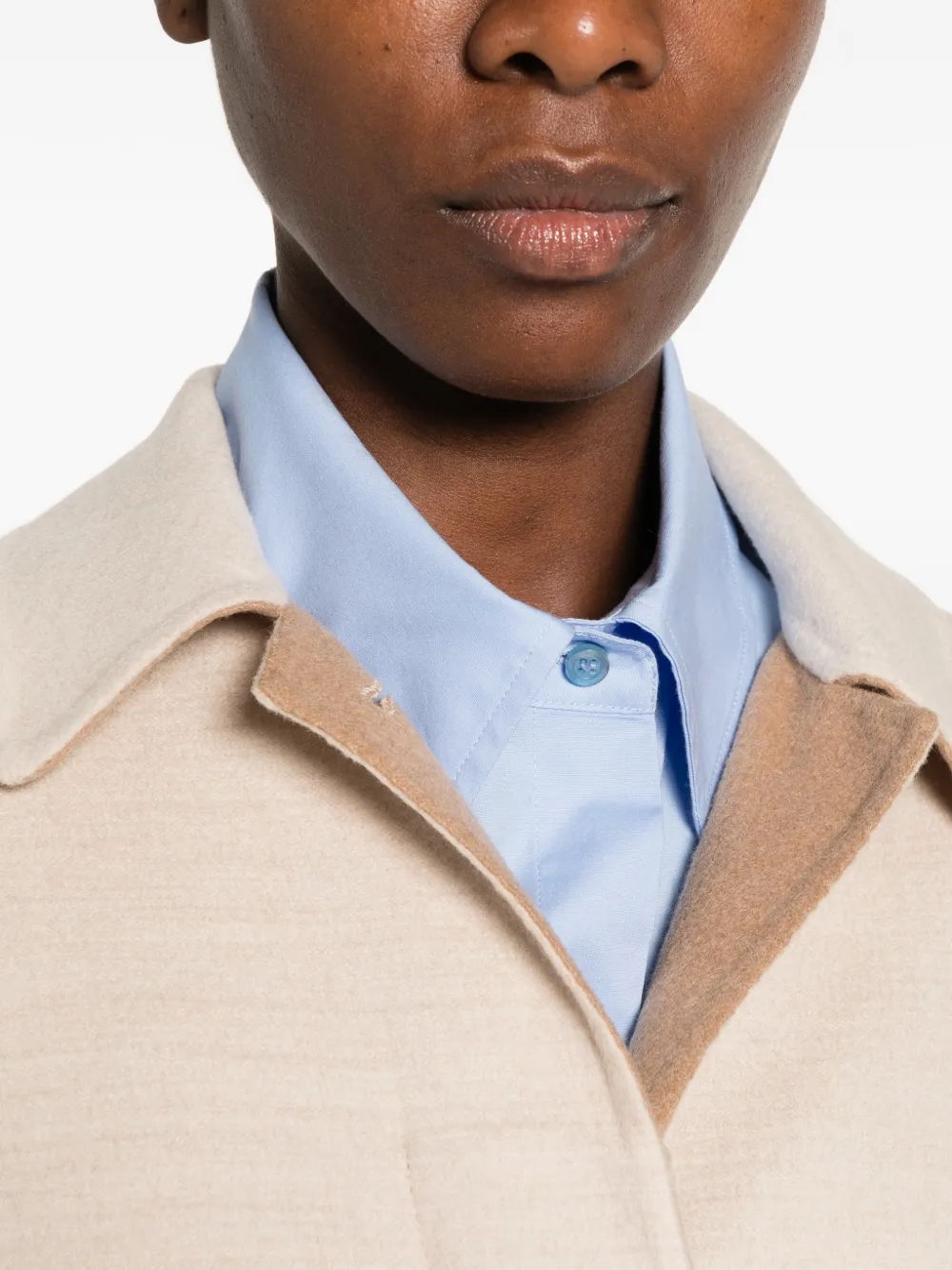 Lardini Pierre concealed-front coat Beige