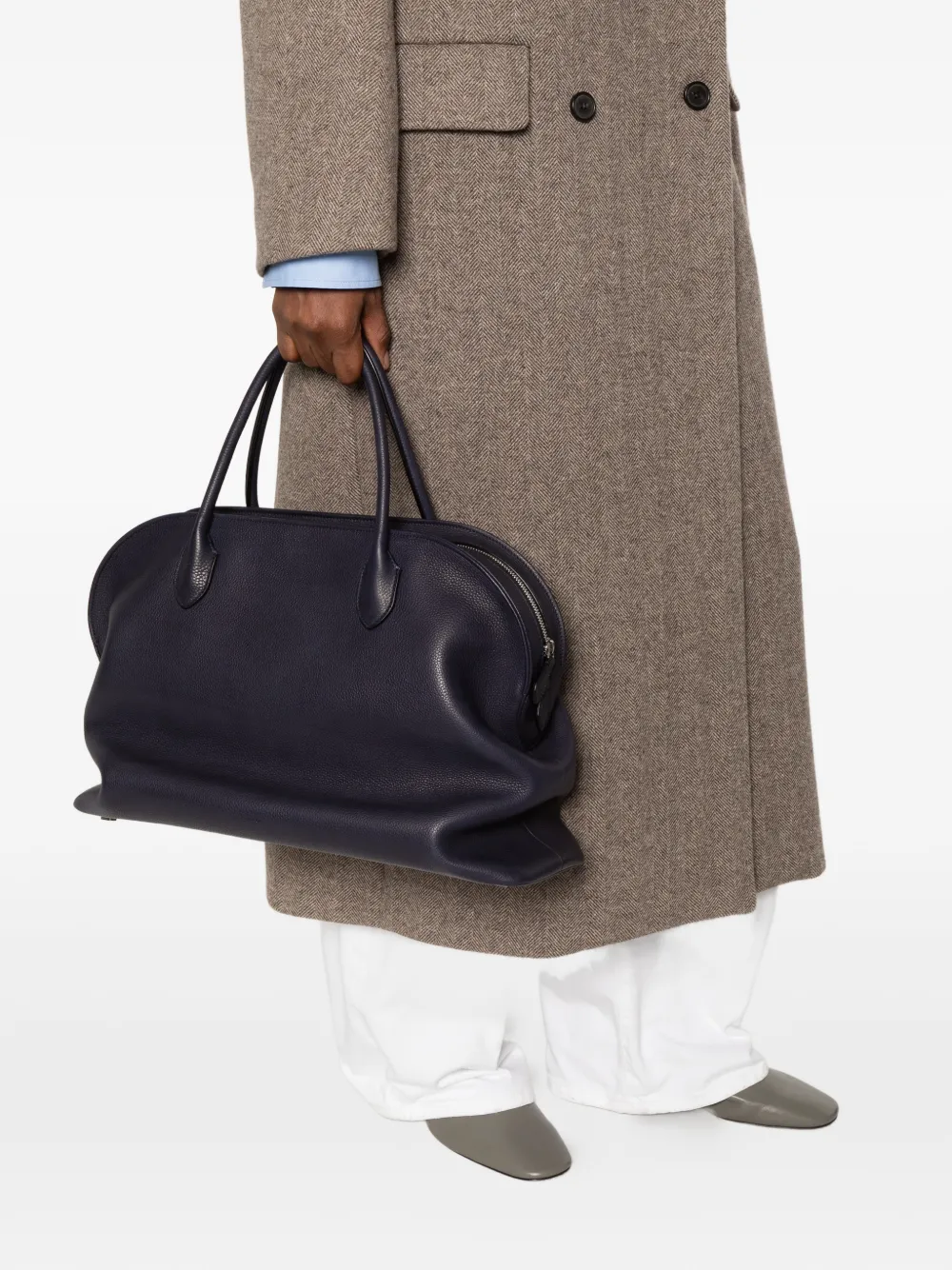 The Row Agnes 16 leather tote bag Blauw