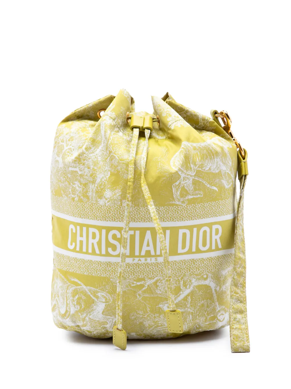 Christian Dior Pre-Owned 2021 Technical Fabric Toile De Jouy DiorTravel Drawstring pouch - Giallo