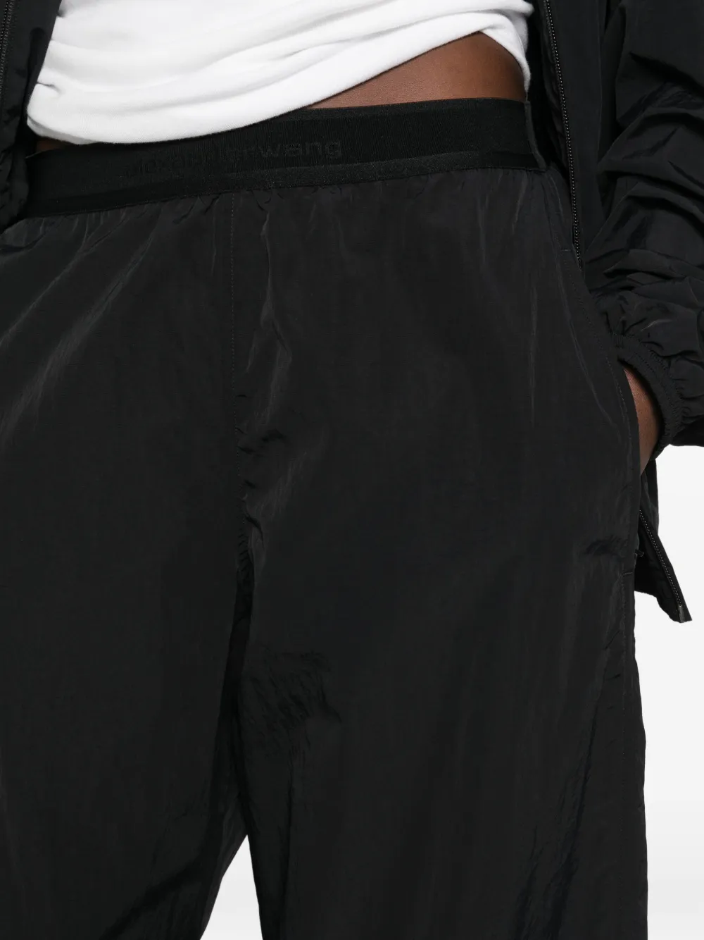 Alexander Wang logo-waistband elasticated-cuffs track pants Zwart