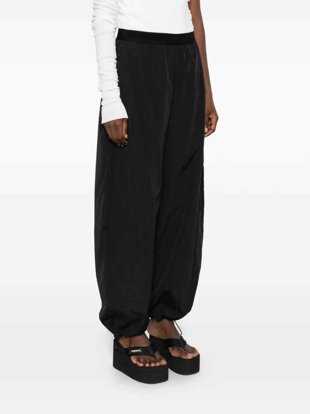 Alexander Wang logo-waistband elasticated-cuffs track pants Zwart
