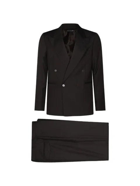Epoca double-breasted herringbone suit