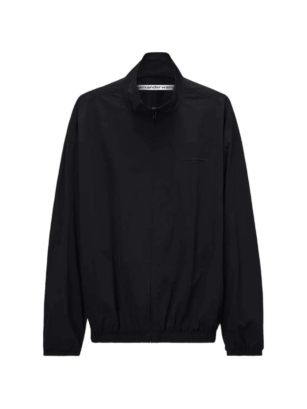 Alexander Wang logo-embroidered zip-up jacket Zwart