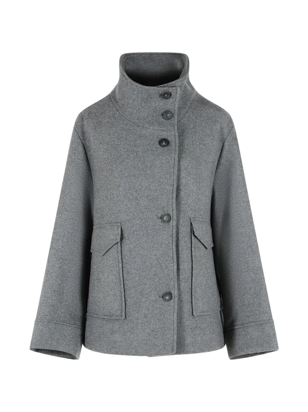 Closed button-up high-neck jacket Grijs