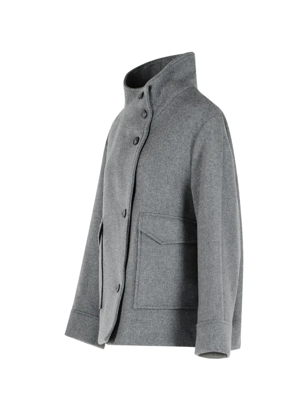 Closed button-up high-neck jacket Grijs