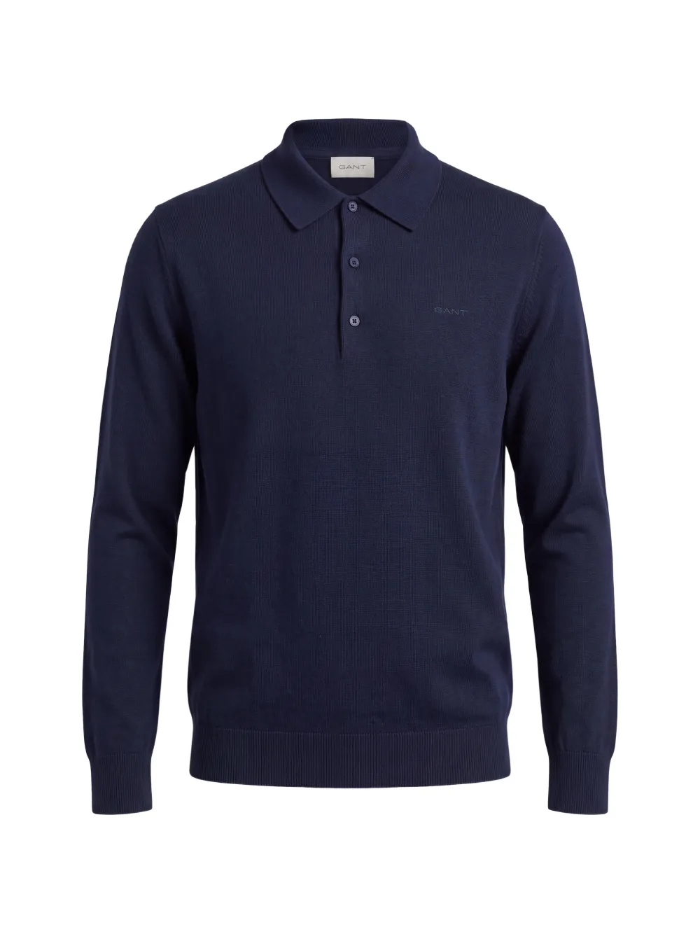 Gant long-sleeve wool polo shirt Blauw