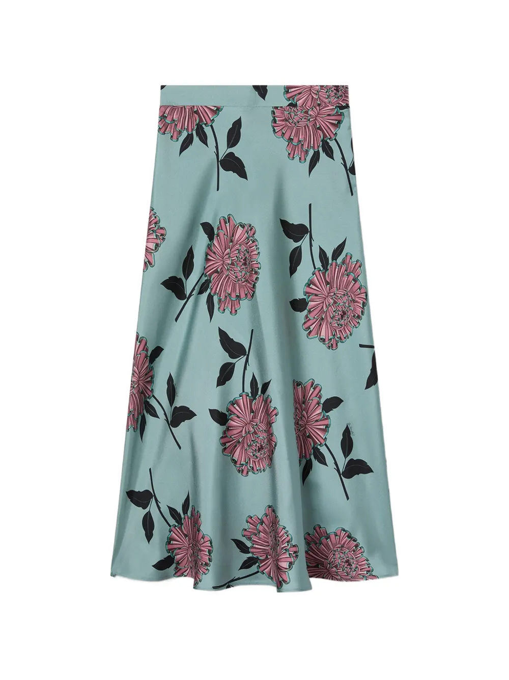 La DoubleJ Lungomare midi-rok met bloemen-print Blauw