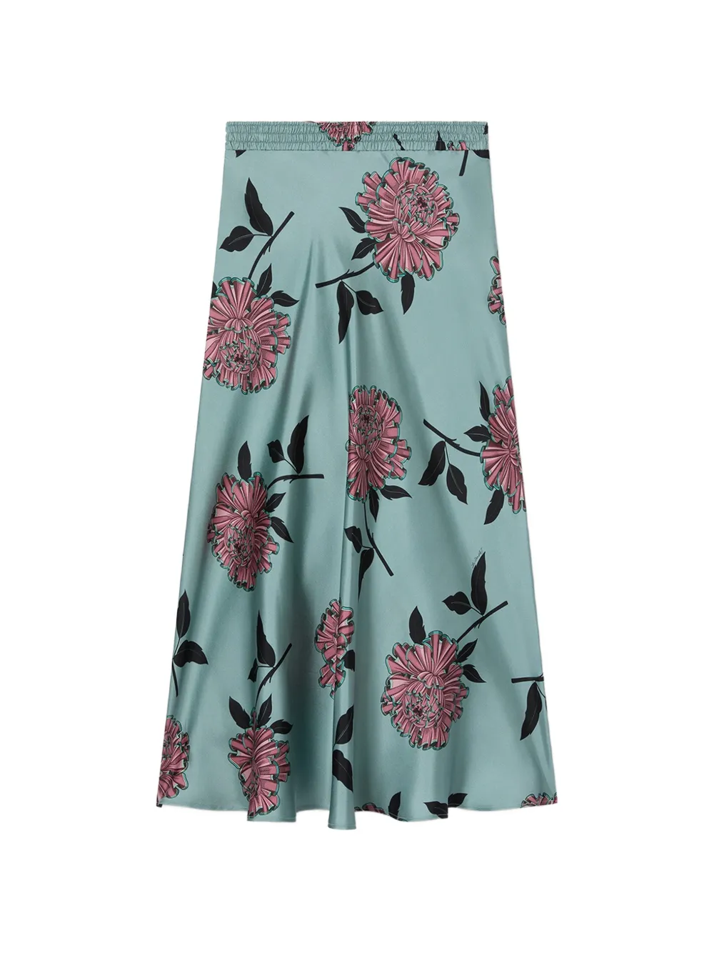 La DoubleJ Lungomare midi-rok met bloemen-print Blauw