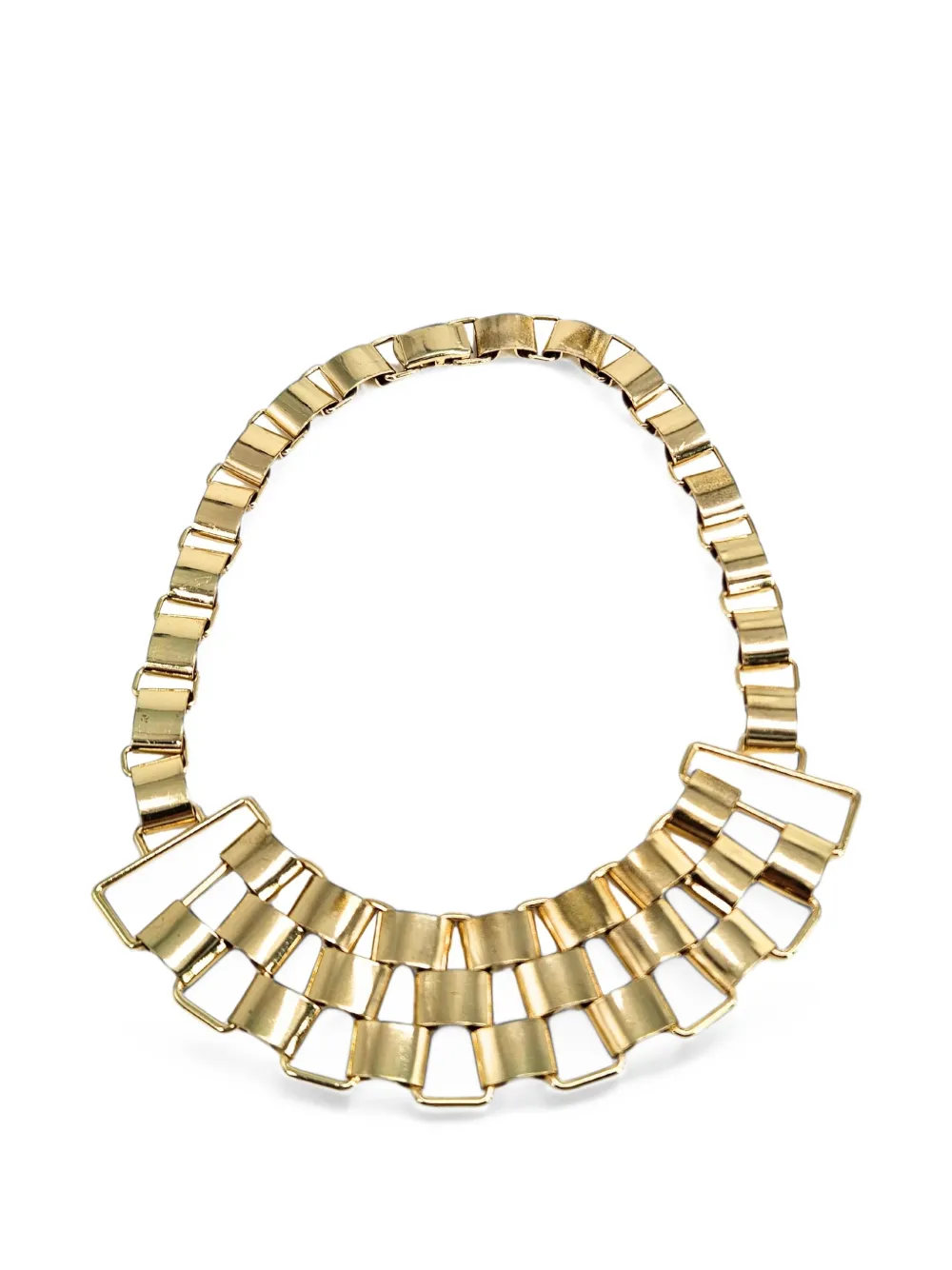 Madison Maison 1970s geometric link bib necklace - Oro