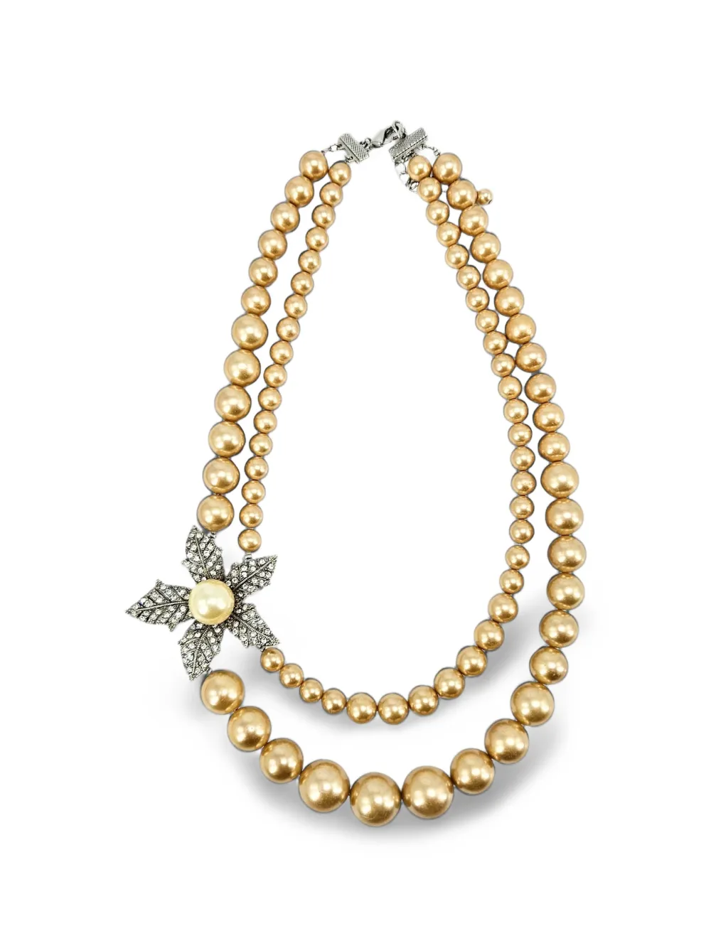 Madison Maison 1960s faux pearl flower necklace - Oro