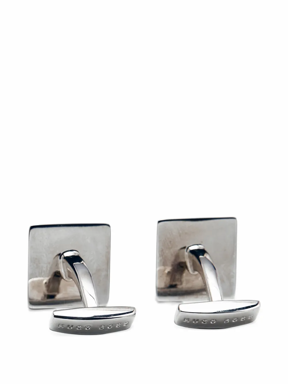 BOSS Green Hugo BOSS Boss enamel square cufflinks in Silver