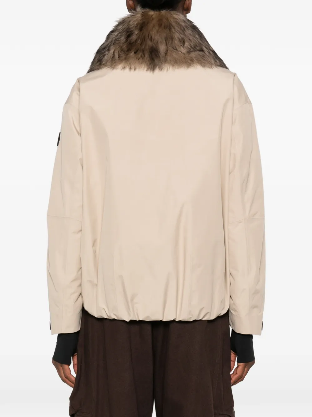 Moncler Grenoble faux-fur trim jacket Beige