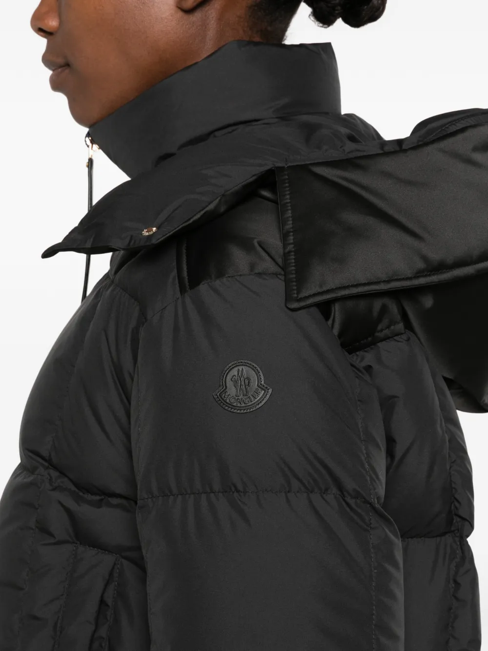 Moncler Legerete quilted hooded jacket Zwart