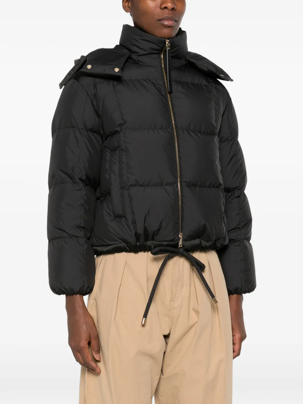 Moncler Legerete quilted hooded jacket Zwart