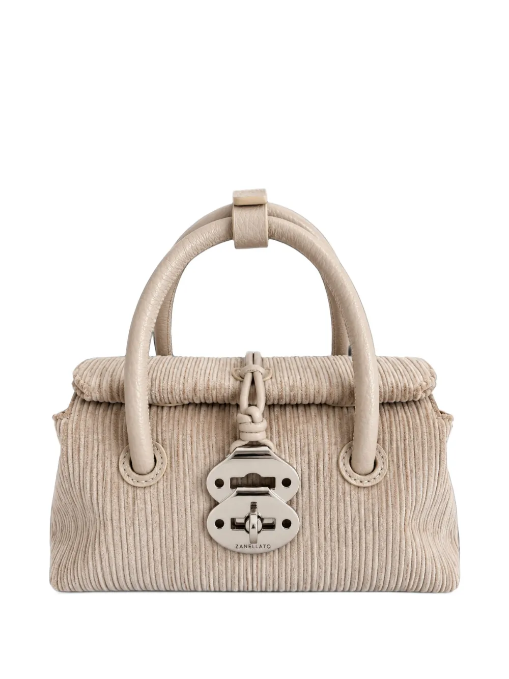 Zanellato corduroy-effect shoulder bag - Toni neutri