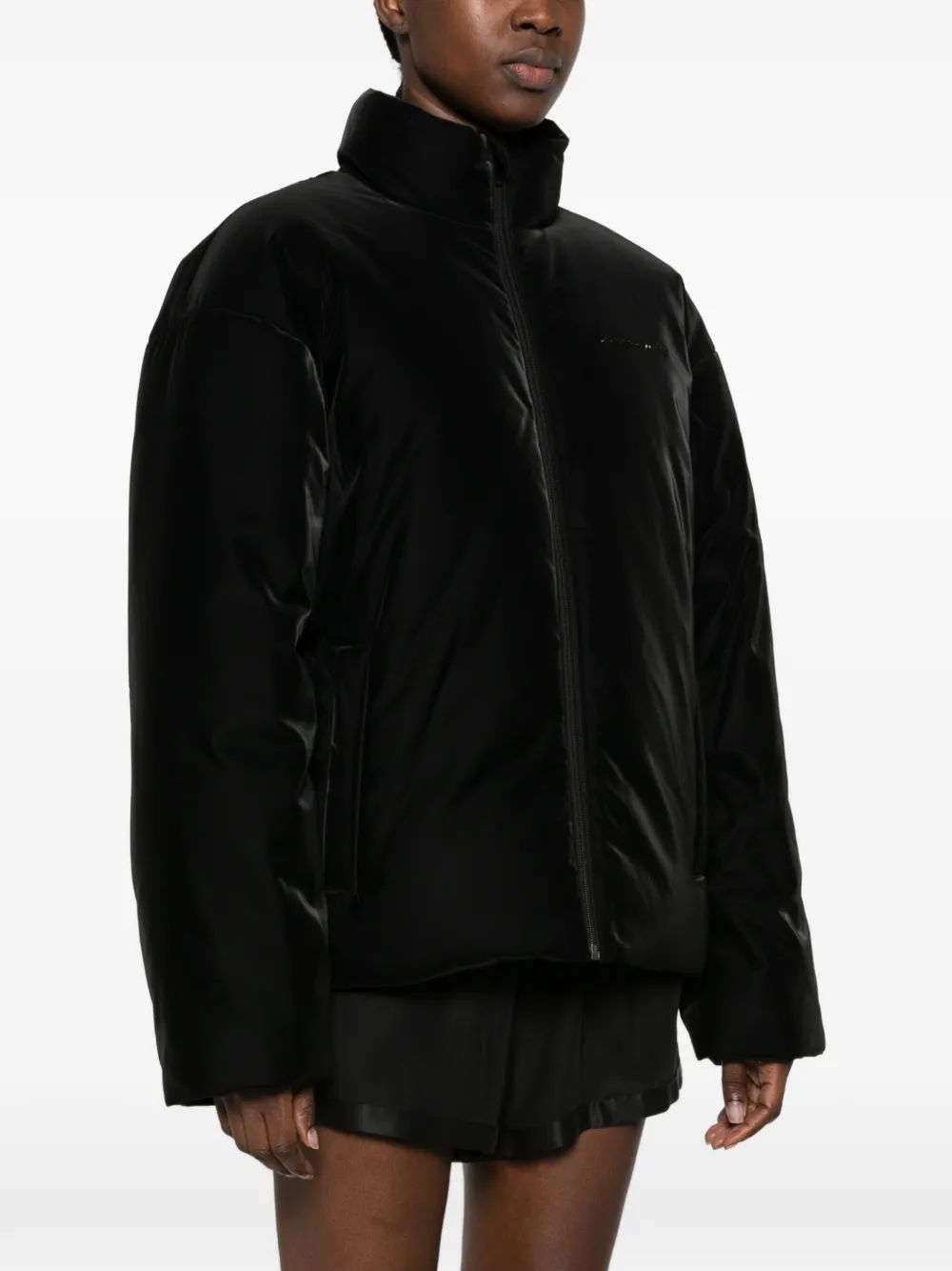 Alexander Wang velvet puffer jacket Zwart