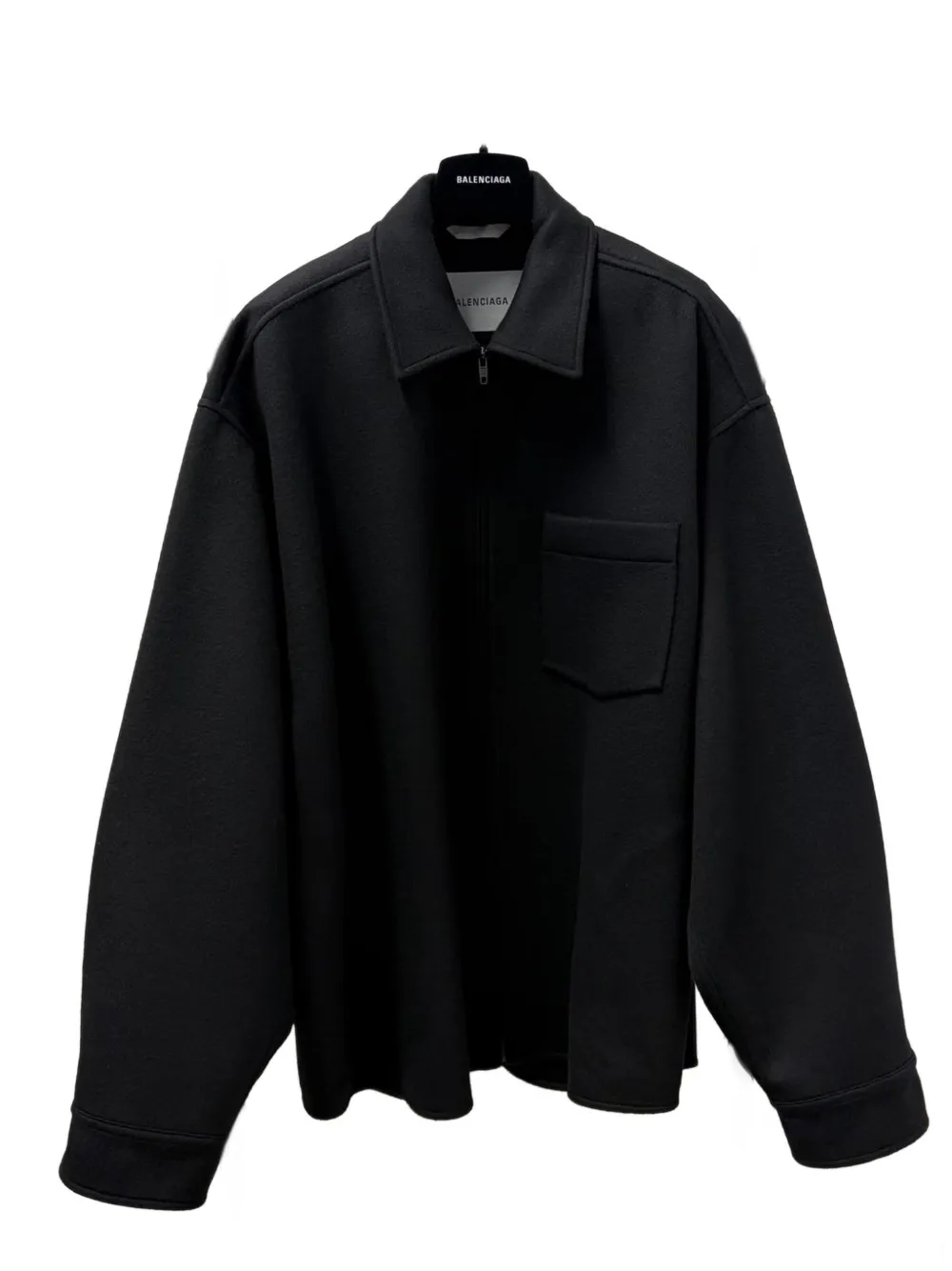 Balenciaga zip-up shirt jacket Zwart