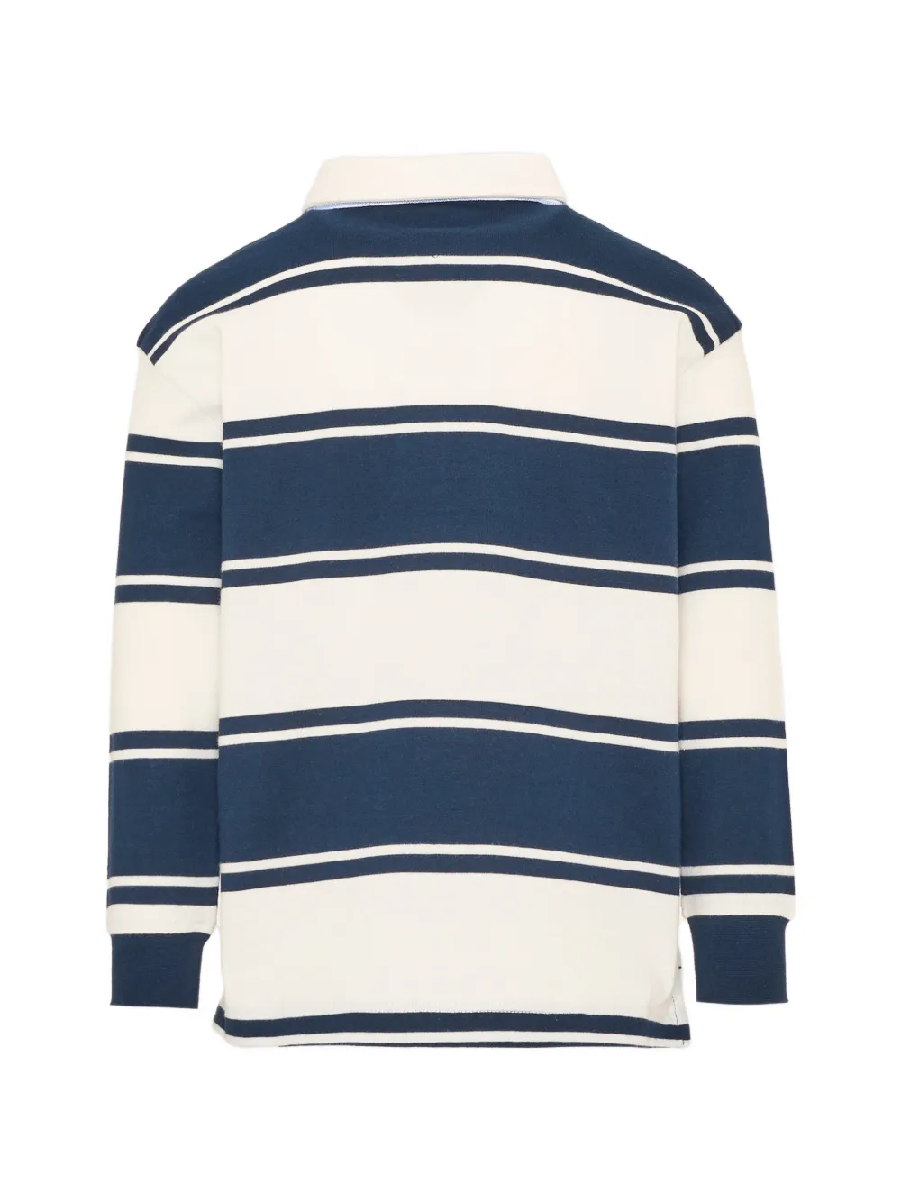 Tommy Hilfiger Junior striped long-sleeve polo shirt Blauw
